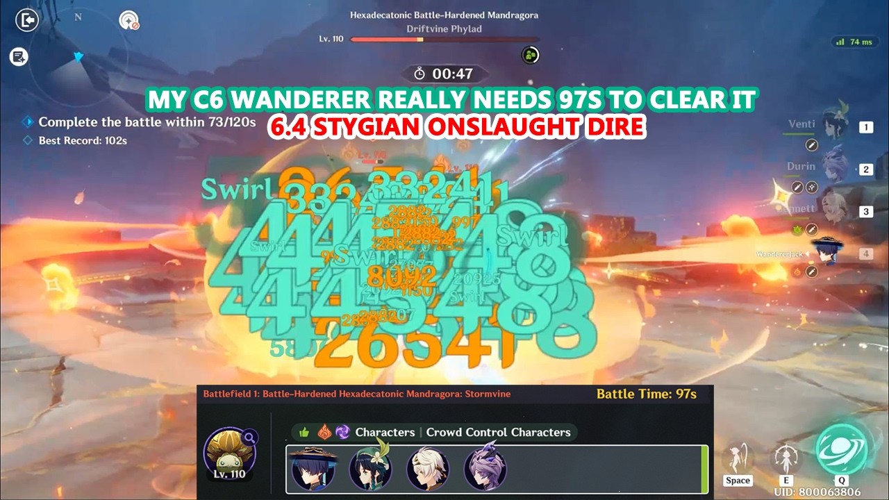 6.4 Stygian Onslaught Dire : My C6 Wanderer Really Needs 97s to Clear it