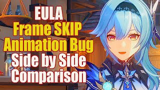 Eula Attack Animation Frame SKIP a Bug?  |  Side by Side Comparison | Genshin Impact