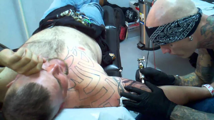 Jeff Demars getting tattoo work at High Octane Sal...