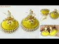 How to make Silk Thread jhumka|| DIY Yellow Silk Thread Jhumka By MISS. ARTOFY