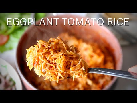 EGGPLANT RICE?? Yes, It's Awesome & You Need to Try it!  - Spicy Eggplant Tomato Rice Recipe 🍆