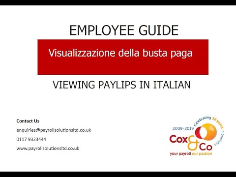 Visualizzazione della busta paga /  Viewing your payslips   (Italian)