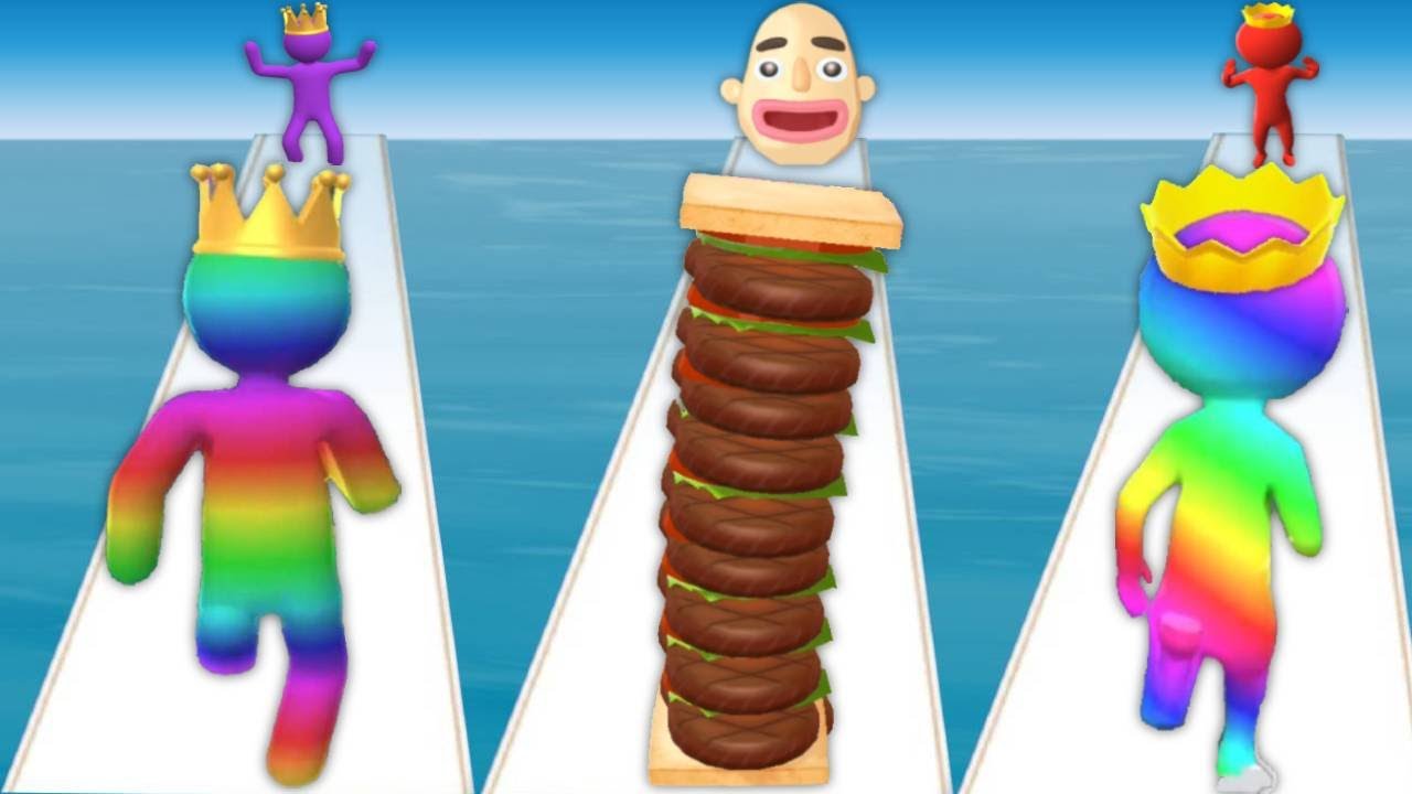 GIANT RUSH vs SANDWICH RUNNER vs SIZE UP: RUN RACE 3D COLOR - Triple Games