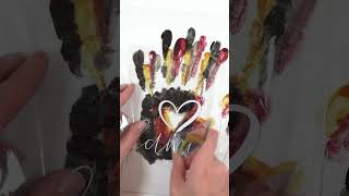 DIY kreatives Familienbild mit Handabdrücken | Familien Erinnerung | Geschenkidee Muttertag