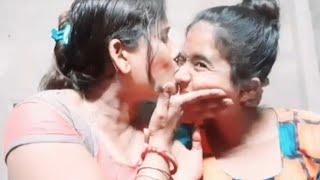 Lip lock 🔐kiss 💋Challenge video #with my daughter ❤#very funny video 🤣