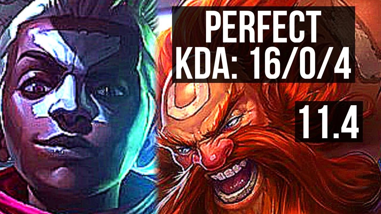 EKKO vs GRAGAS (MID) | 16/0/4, Legendary, 1600+ games, 800K mastery | KR Master | v11.4