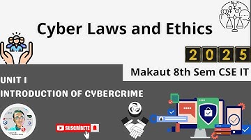 Unit 1 Introduction of Cybercrime :Cyber Law and Ethics▶️Makaut CSE IT 8th sem #makaut #cseit #cyber