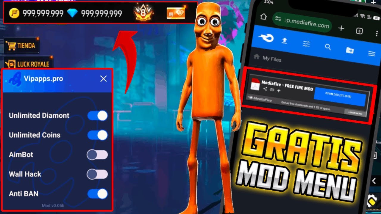 FREE FIRE COMO CONSEGUIR DIAMANTES INFINITOS GRATIS HACK SECRETO MOD MENU ACTUALIZADO 2025
