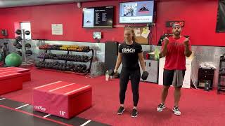 Dumbbell: Complex Push-Ups, Bent Over Row, OH Press