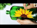 DIY || Beautiful Sunflower Bottle Art|| Bottle Craft For Beginners|| Easy DIY Home Decor Ideas||