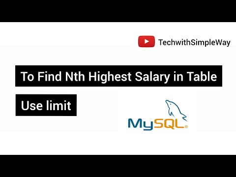 Find Nth Number Of Highest Salary in Table | #MYSQL | Most Ask Question in Interview | LIMIT Clause