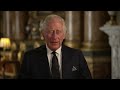 King Charles III pays tribute to the Queen in his first public broadcast as monarch