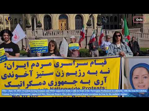 Oslo—June 10, 2023: MEK Supporters Held a Rally in Support of the Iran Revolution