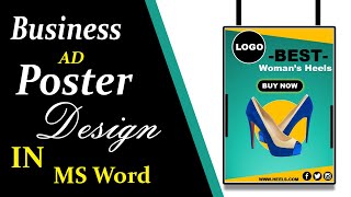 MS Word Tutorial: How to make a brand AD Poster Design in MS word | A4 Size Product AD poster Design