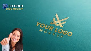 How to Create a 3D Gold Logo Mockup with Retro Color Background