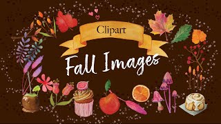 Fall Watercolor Clipart/ 40 Autumn clipart images