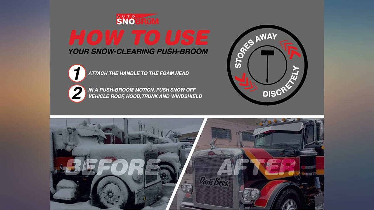 SNOBRUM SNO Pro, 48 Inch Handle /u2013 Professional Grade Vehicle Snow Broom and review YouTube