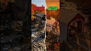 Rebuilding From Broken Bridge to Stunning Bridge Restoration! 🌅✨#satisfyingvideo #shorts