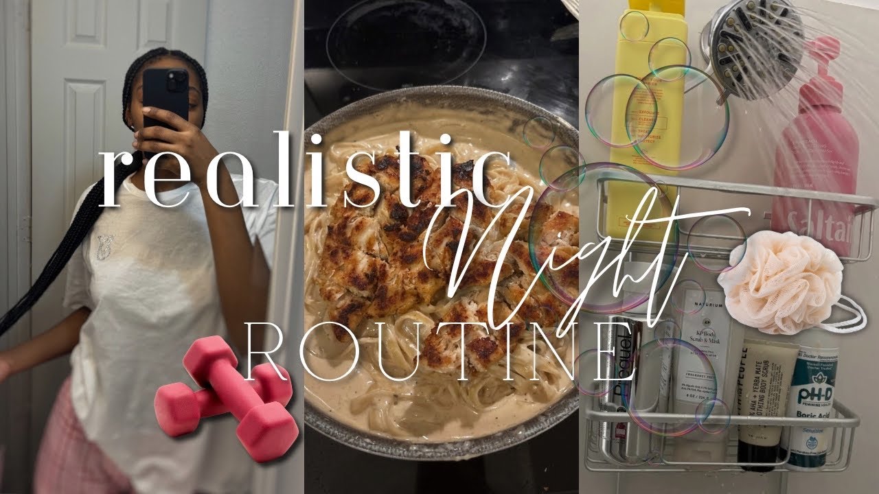 My Realistic Night Routine🧸💤 | Stretching, Cooking, & Self-Care 