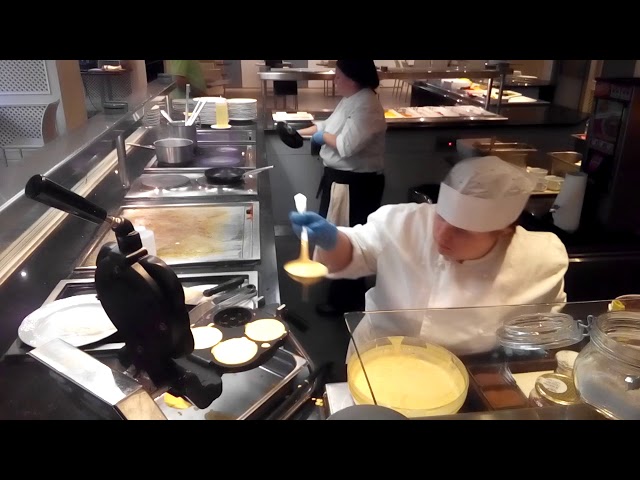 Agnes preparing waffles