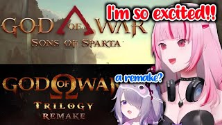 Calli and Biboo's Reaction to God of War Trilogy Remake and Sons Of Sparta trailer【Hololive】