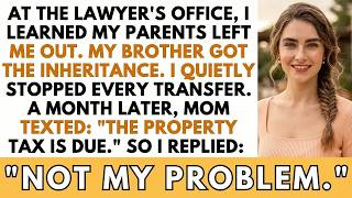 At The Lawyer's Office I Learned My Parents Left Me Out My Brother Got The Inheritance. So I Quietl