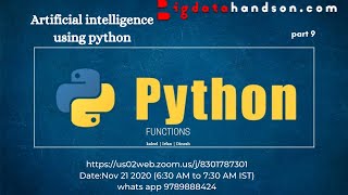 Python Functions *User defined *Build in *Lambda *Recursion functions | AI_Part 9