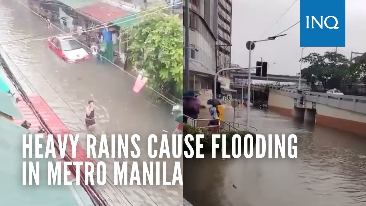 Heavy rains cause flooding in Metro Manila - YouTube