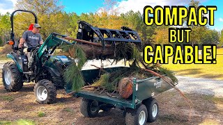 Can a 25hp Tractor From TRACTOR SUPPLY Grapple BIG LOGS? | Summit TX25H