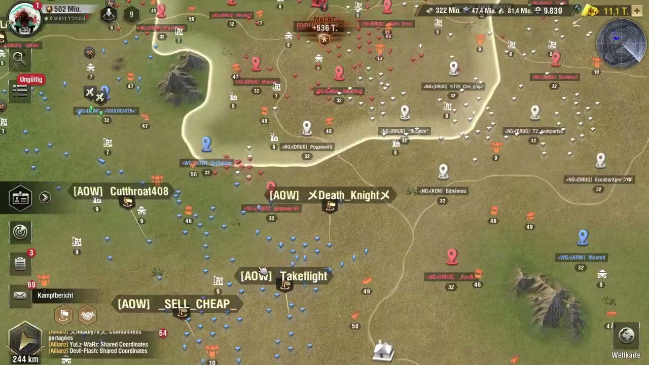 Warpath:Ace Shooter Legendary 2 AOW Blockhouse opening vs DRUG and KON (no sound 2x Speed)