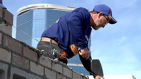 Bricklayers compete in wall building contest