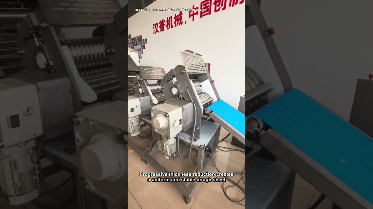 Automated noodle line dosing mixing sheeting and packing stages