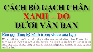 Word 2013| Hướng dẫn xóa gạch chân xanh đỏ dưới dòng văn bản trong word từ 2007 đến word 2013