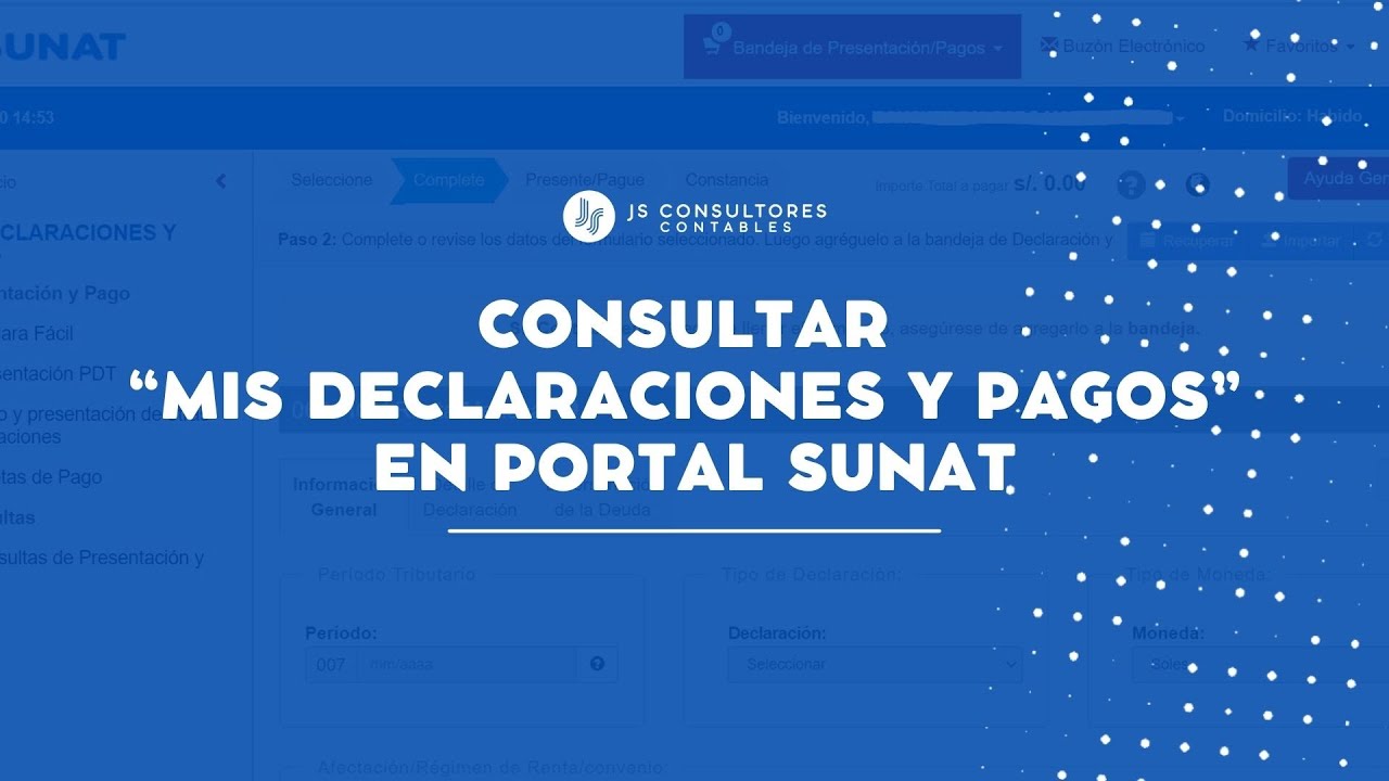Cómo consultar "Mis declaraciones y pagos" en SUNAT - YouTube