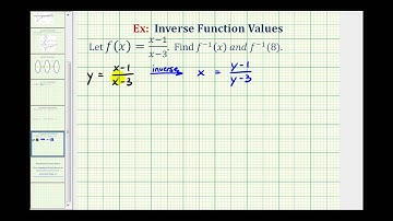Ex:  Find the Inverse of a Rational Function and an Inverse Function Value