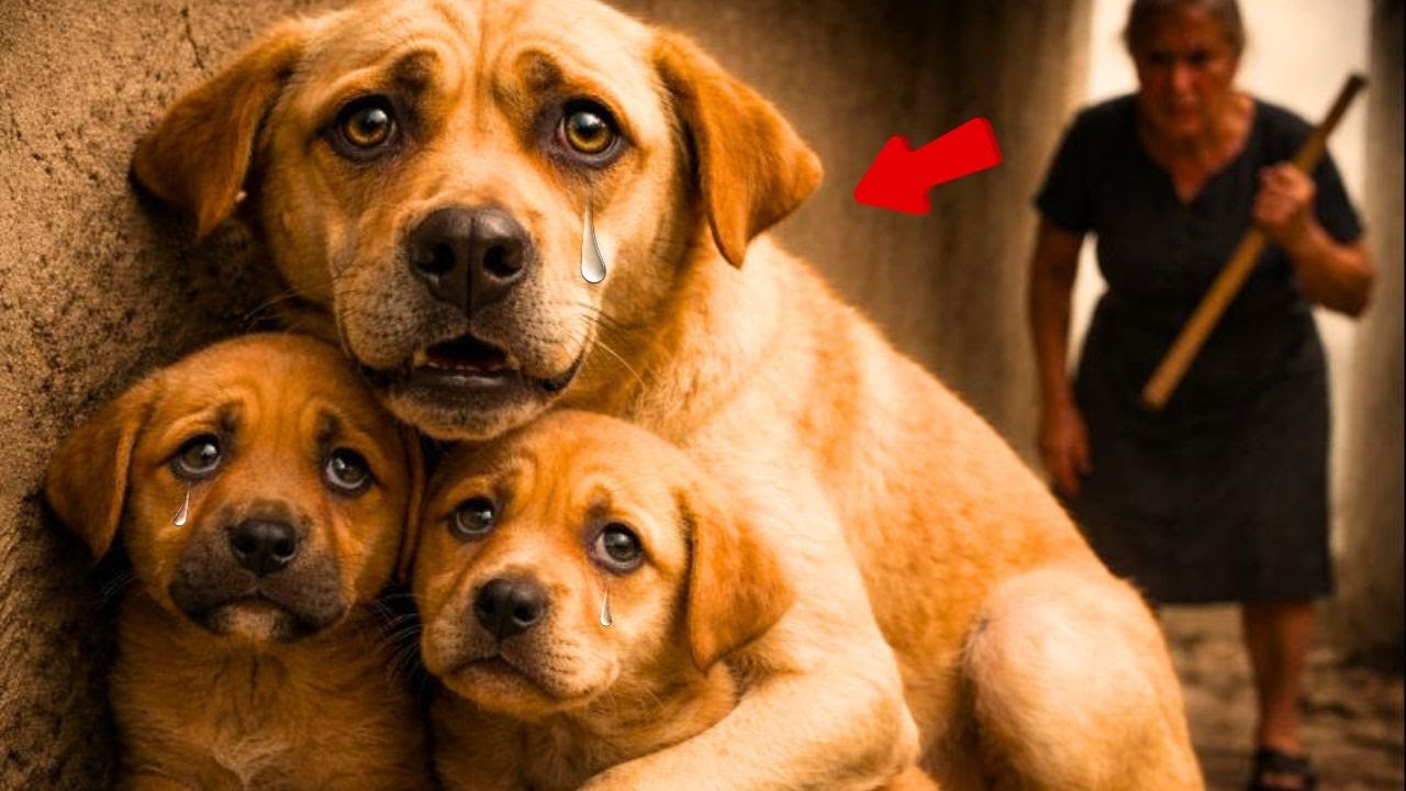 😡💔 Iba a golpear a sus cachorros… y la mamá hizo algo que nadie esperaba