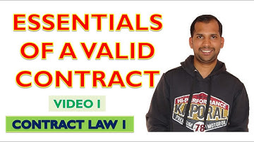 Essentials of Valid Contract | The Contract Act, 1872