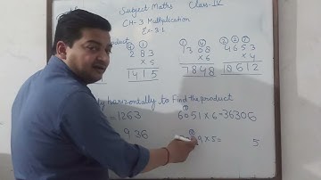 Class 4th / Maths / Ch 3 Multiplication /  Ex 3.1 ,3.2 / Part 1