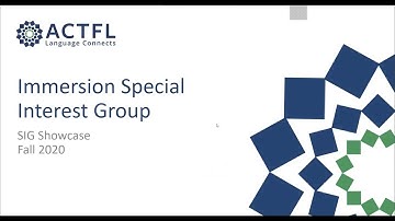 ACTFL Immersion SIG 2020 Showcase