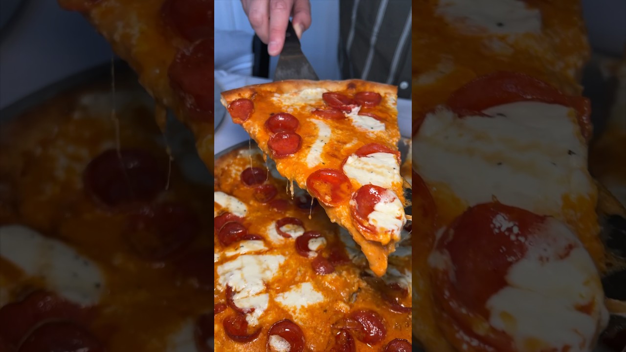 VODKA BURRATA HOT HONEY PEPPERONI PIZZA from ROCCO’S in Rockaway Beach, Queens NYC! 🍕 #DEVOURPOWER