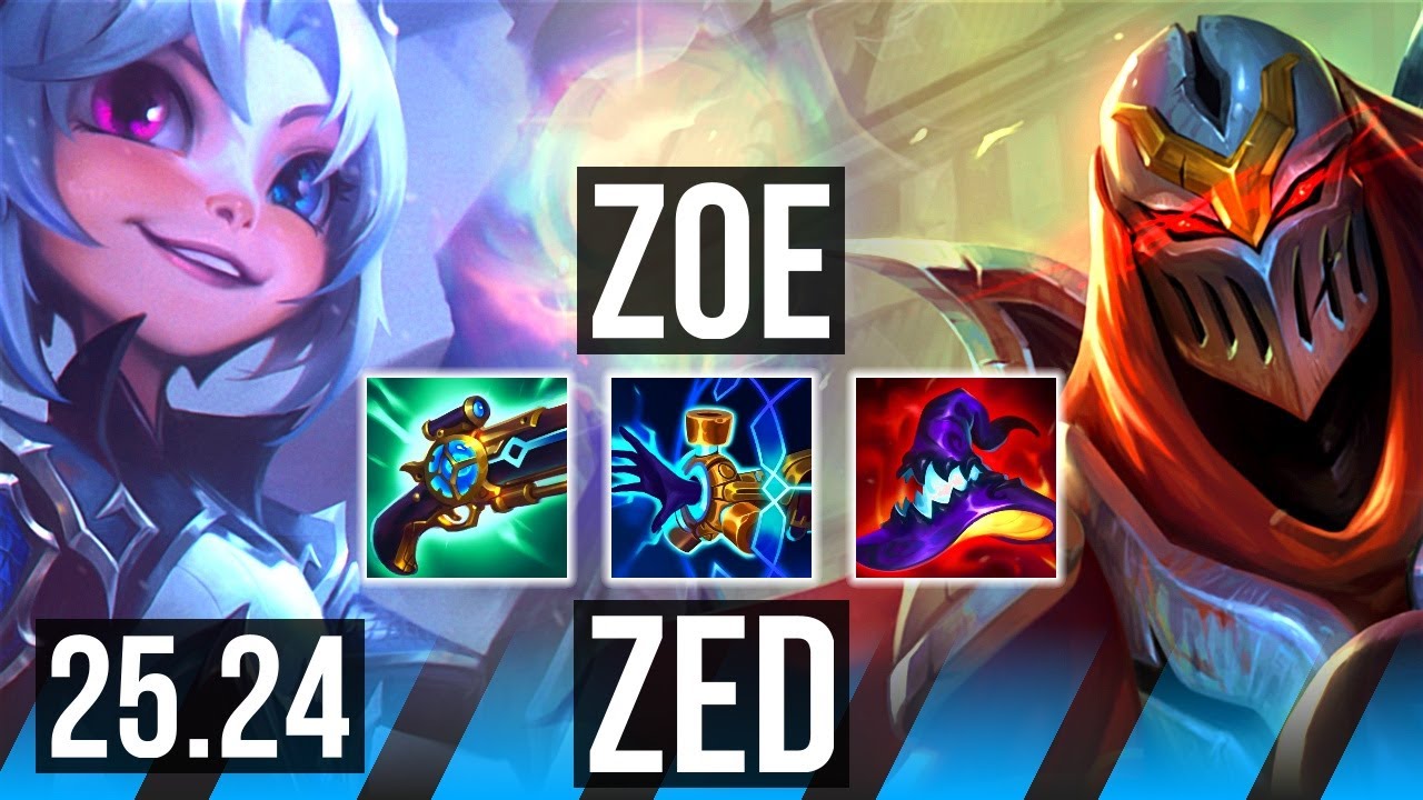 ZOE vs ZED (MID) | Good KDA: 16/1/4 | KR Master | 25.24