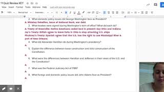 Chapter 9 Quiz Review KEY