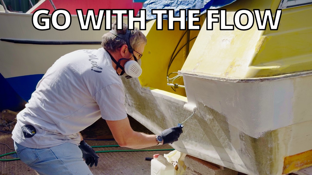 413. Slapping a bit of gelcoat onto my project boat's back end.