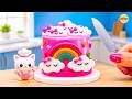 Mini Rainbow Cloud Cake 🌈☁️ How To Make Cute Pink Miniature Cake | Mini Cakes Decorating
