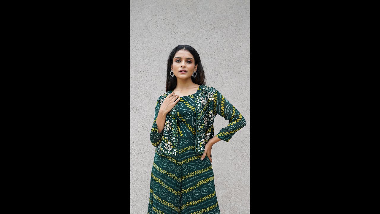 Trendy Green Designer Jumpsuit With Jacket