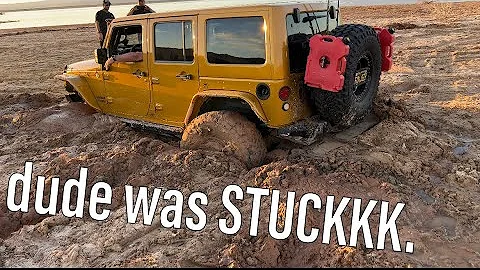 Built Jeep SUPER stuck. Sand Hollow Recovery