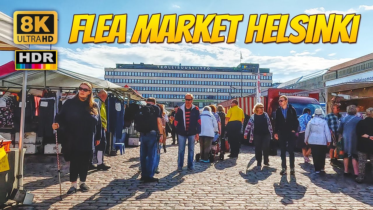 Flea market in the center of Helsinki 🇫🇮 8K HDR Walk in Finland YouTube