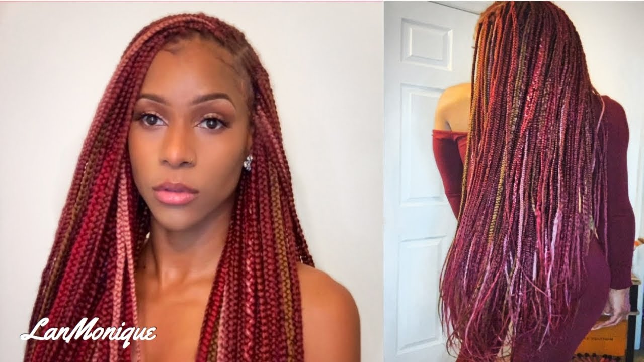 color blend, DIY Braids, knotless box braids, box braids, very long braids,...