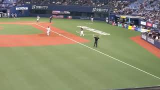 20220919 福岡ソフトバンクホークス【3回表】応援・攻撃風景 バッティング打撃 応援団による電子笛、太鼓応援あり@京セラドーム大阪・レフト外野下段