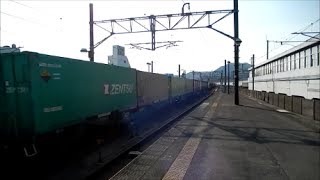 JR貨物 EF210-2号機[岡](代走)+コキ26B　貨物列車1071レ【最高速度を超えた大爆走!!!!】